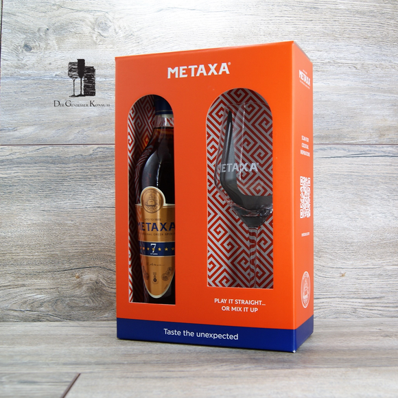 Metaxa 7 Sterne Geschenk-Edition mit 1x Glas, 0,7l, 40%