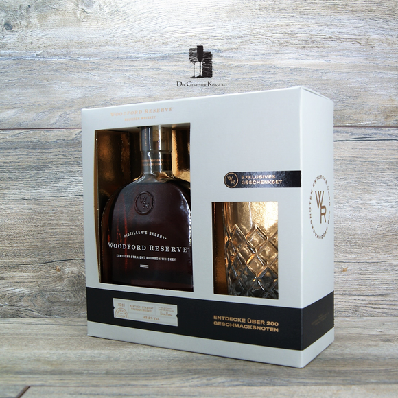 Woodford Reserve Distillers Select, Geschenkset, Bourbon Whiskey, 0,7l, 43,2%