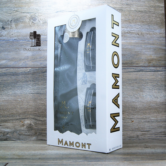 Mamont Vodka Geschenkset mit 2x Gläser & Kartonage, 0,7l, 40%