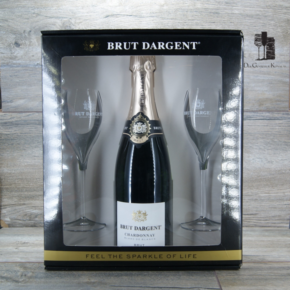 Brut Dargent Chardonnay Geschenkset, NEUES Design, 0,75l, 12%