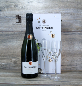 Champagne Taittinger Brut Reserve Edition mit 2x Gläsern, NEU, 0,75l, 12,5%