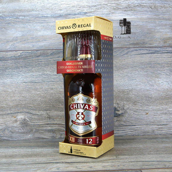 Chivas Regal 12 y.o. Set mit 1x Glas, Blended Malt Whisky, 0,7l,40%