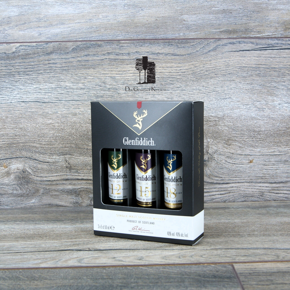 Glenfiddich mini Set, Single Malt Scotch Whisky, je 40%, 0,15l