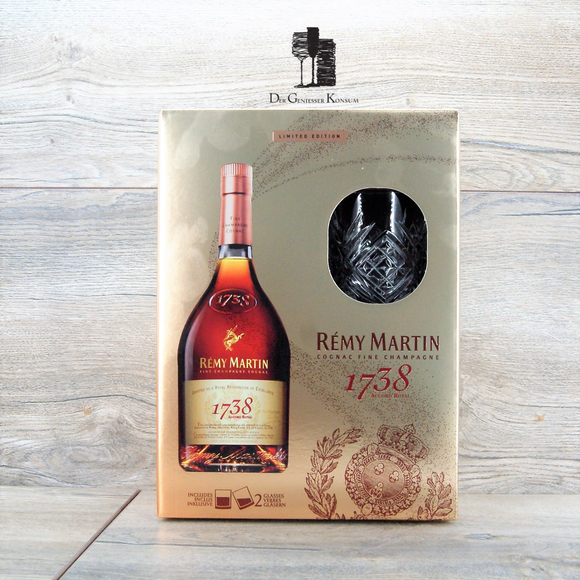 Remy Martin 1738 Accord Royal Cognac Geschenkset mit 2x Tumblern, 0,7l, 40%