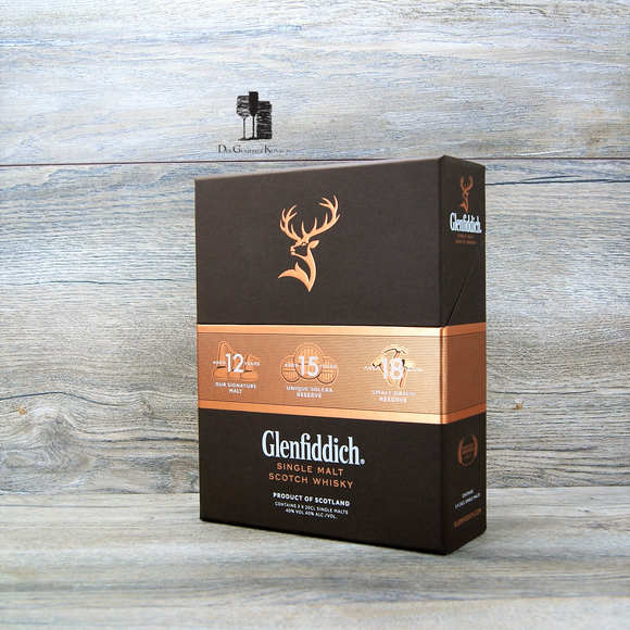 Glenfiddich Set, Single Malt Scotch Whisky, je 40%, 0,6l