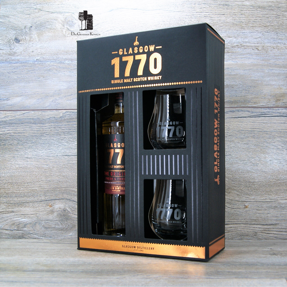 1770 GLASGOW THE ORIGINAL GESCHENKSET SINGLE MALT SCOTCH WHISKY, 46%, 0,7l