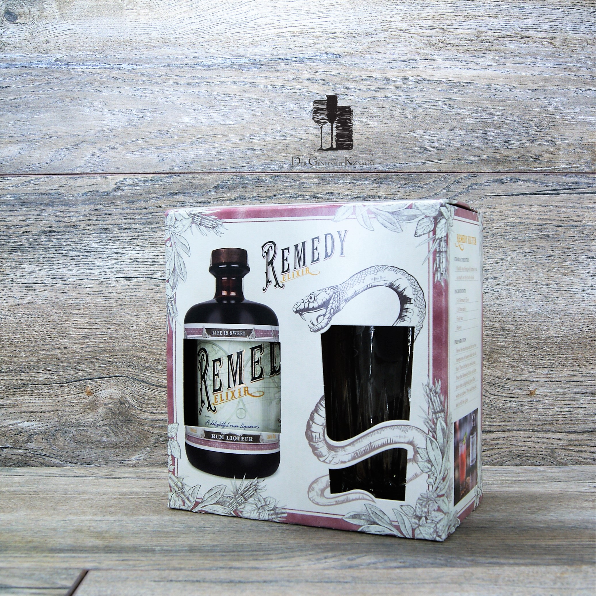 Edition – Elixir Der Geniesser Remedy 34% Konsum 0,7l, Rum-Likör, Glas, mit