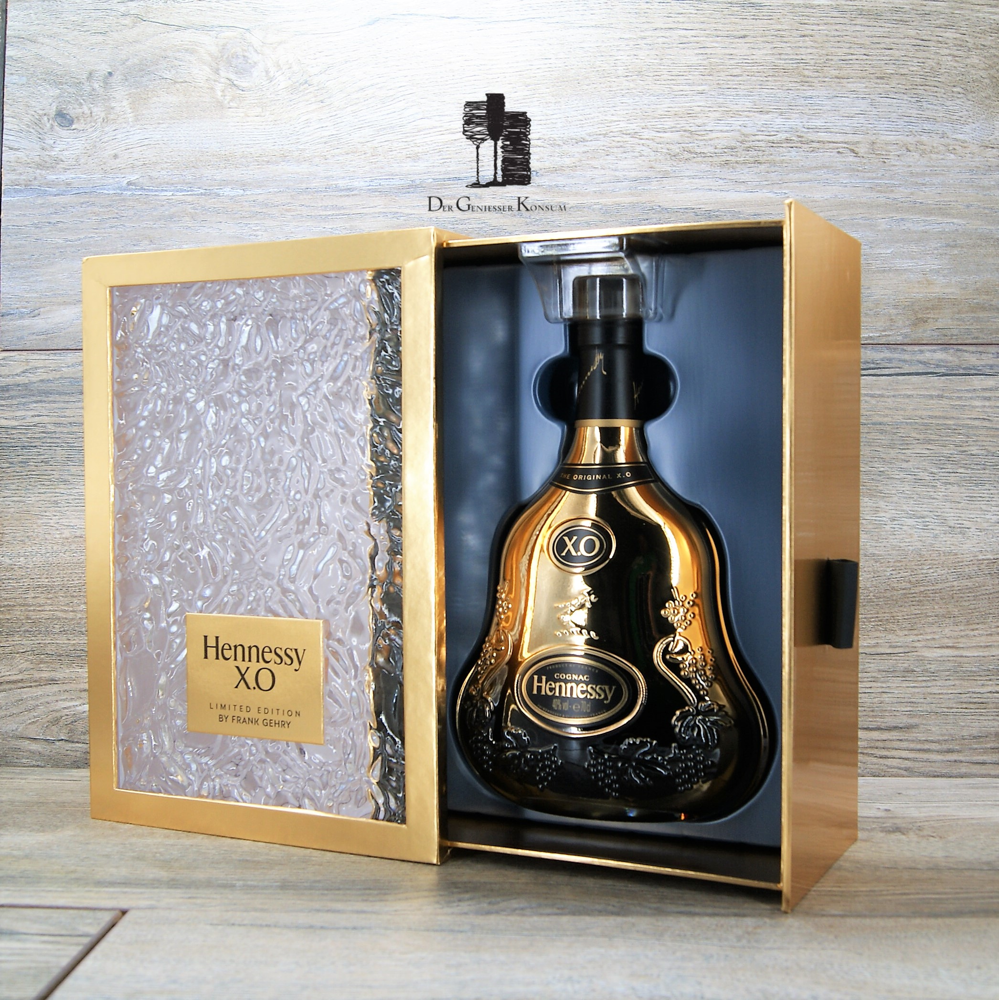 – Frank Hennessy XO Der Cognac 40% Edition, Gehry Geniesser Limited 0,7l, by Konsum