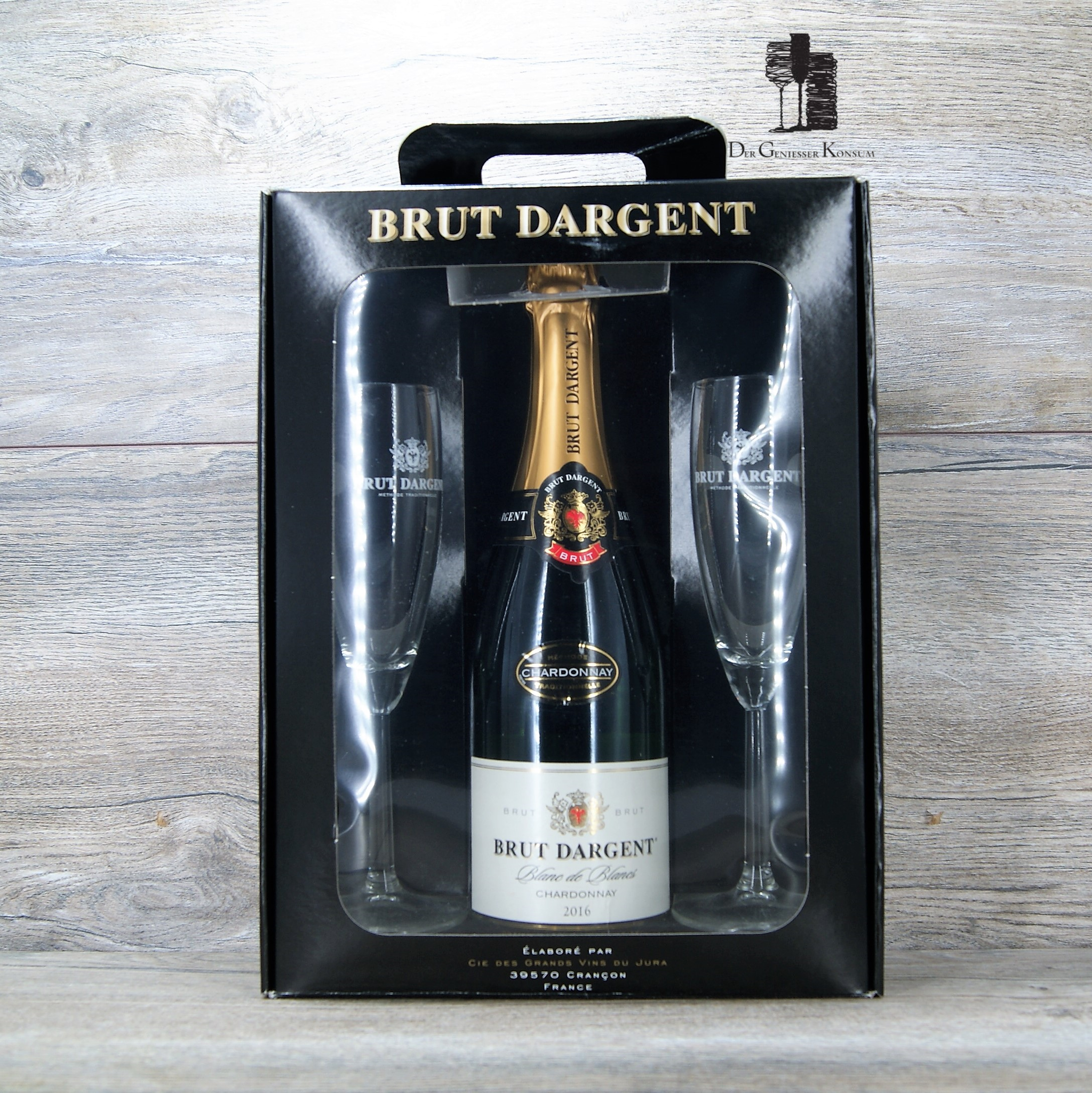 Brut Dargent Chardonnay Geschenkset, 0,75l, 12% – Der Geniesser Konsum