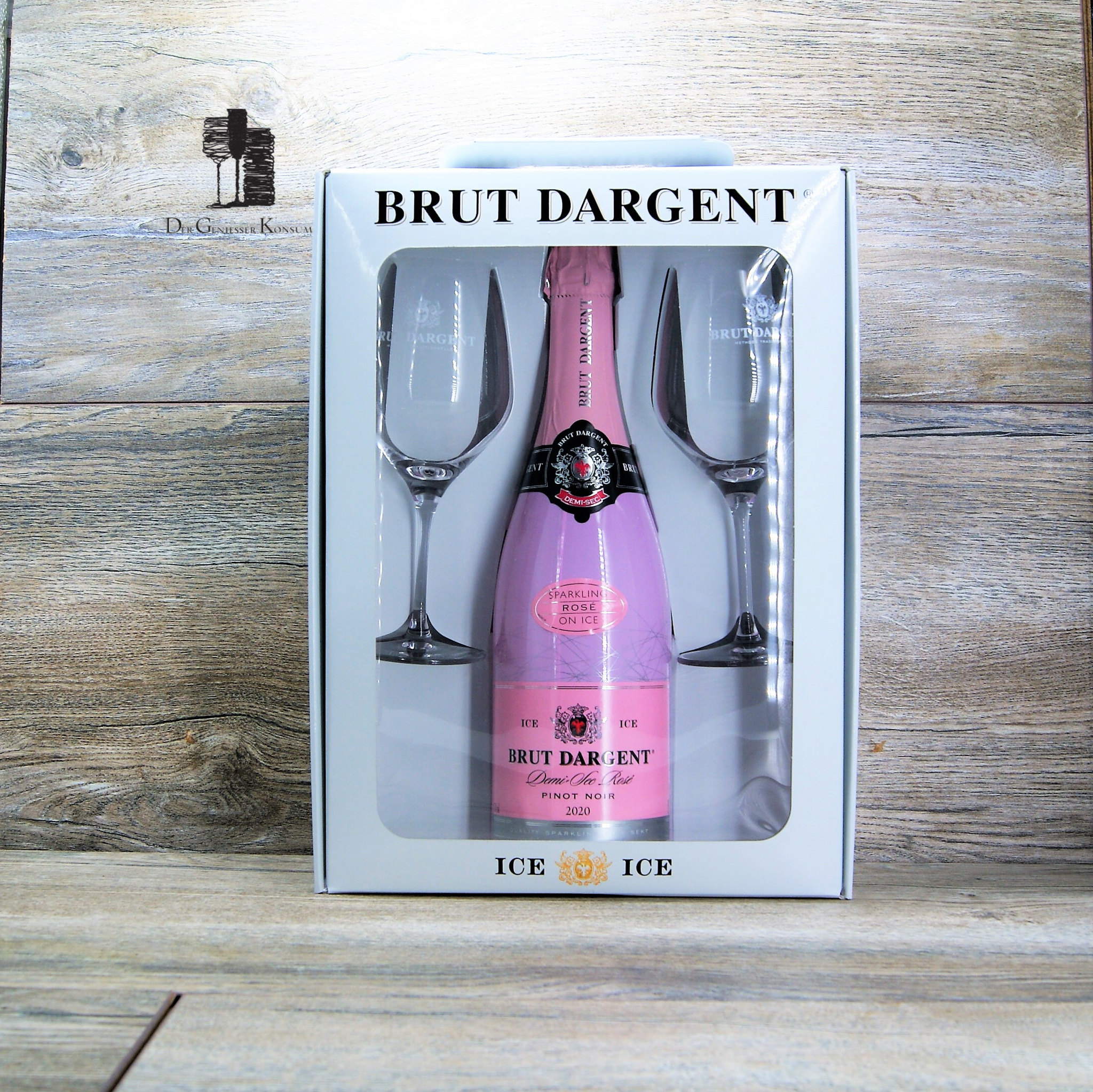 Rose Brut Noir Geschenkset, 0,75l, Konsum Dargent Geniesser – Pinot Ice 11% Der